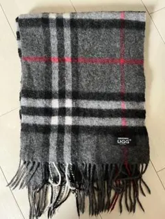 UGG チェック柄マフラー ウール100%
