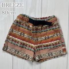 BREEZE ショートパンツ ネイティブ柄 総柄 ベルト付き 80cm