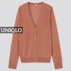 k0434 UNIQLO ライトVネックカーディガン オレンジ