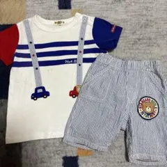 HOT BISCUITS 車刺繍Tシャツ＆ショートパンツセット