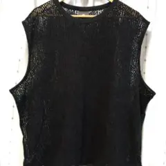 ✨値下げ✨未使用美品　H&Mノースリーブ黒 透かしベストおしゃれ XXL