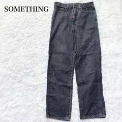 サムシング ワイドデニムパンツ ストレート ウォッシュ加工 綿 ヴィンテージのサムネイル