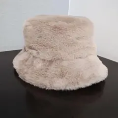 【新品未使用】ファー バケットハットふわふわ（ベージュ）