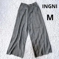 イング　ワイドグレンチェック柄スラックスパンツ（M）後ろゴム　オフィカジ