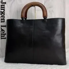 美品♡A4♡JURGEN LEHL ヨーガンレール ウッドハンドル トートバッグのサムネイル