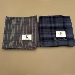 Calvin Klein チェック柄ハンカチ 2枚セット
