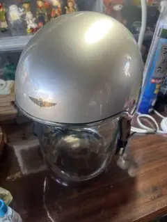 シルバー 族ヘル 加工 細目 シールド 族 カフェ 旧車 族車 - メルカリ