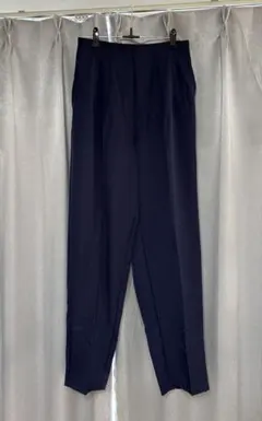 新品未使用！オフィスカジュアル　ネイビー ゴムウエスト スラックス　テーパード