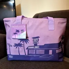 【新品】TRADER JOE'S 保冷バッグ ブルー 大容量 ラージ トレジョ