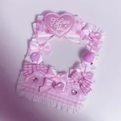 硬質ケース デコケース ホイップデコ ハンドメイド ピンク リボン いちご B8