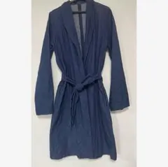 デニム ロングコート ベルト付き ガウン 羽織り