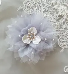 コサージュ グレー色 記念行事 セレモニー 結婚式に✨
