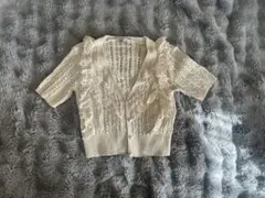 zara アイボリー レースカーディガン 半袖