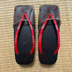 下駄②新品未使用　黒と赤