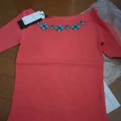 CECIL McBEE コーラルピンク 半袖ニット