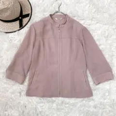 エシェルコレクション 七分袖薄手ジャケット フロントジップ 11号