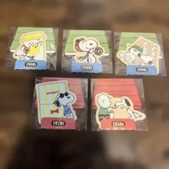ファミマ　スヌーピー ピーナッツ 1950s-1990s ステッカー 5種セット