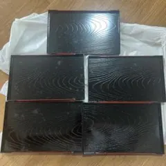 黒いプラスチック製トレー 5枚セット