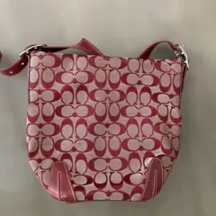 コーチ シグネチャー バケットバッグ バケツ ショルダーバッグ レザー レッド