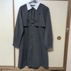 ニコルクラブ レイヤード風ワンピース グレー Mサイズ シャツワンピース