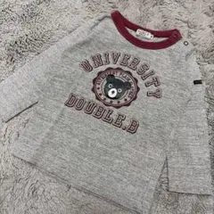 ミキハウス DOUBLE.B グレーBくんプリント 長袖Tシャツ