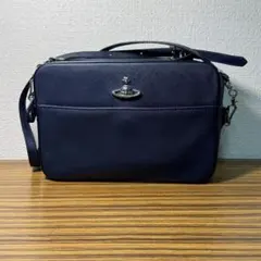 【美品】ヴィヴィアンウエストウッド ショルダーバッグ オーブ ネイビー レザー