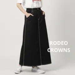 新品 RODEO CROWNS ステッチ マキシスカート ストレッチ