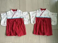 袴ロンパース　60 双子　2枚セット