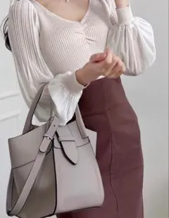 2way配色レザーショルダーバッグ GRL [tr228b]