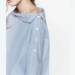 ZARA ストライプ柄 長袖シャツ EUR S ワンショル　オフショル　ブラウスのサムネイル