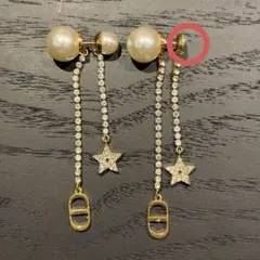 「欠損あり」Christian Dior ディオール ピアス パール スター