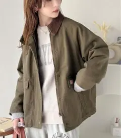 《JaVa ジャバコラボ》 裏地キルティングコットンワークカバーオール