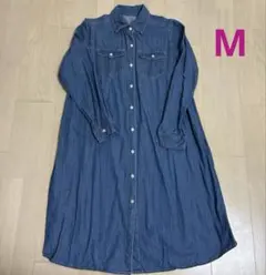 マタニティ　長袖　デニムワンピース　Mサイズ