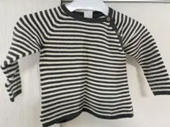 H&M ベビー　オーガニックコットン　ストライプ 長袖ニット 6〜9M
