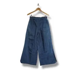 GU ワイドパンツ Mサイズ ジーユー　レディース　デニムブルー　イージーパンツ
