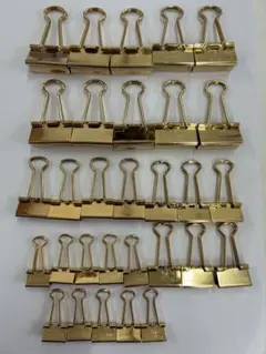 ダブルクリップ　ゴールドメッキ　大中小3種類　３０個セット