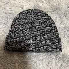 【美品】Supreme ニット帽 ブラック/ホワイト