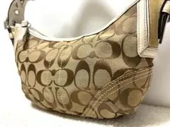 【美品】コーチ ワンショルダーバッグ 6266 シグネチャー　レザー　キャンバス