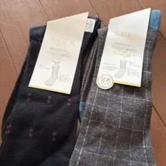 【新品未使用】SEEK ソックス ブラック/グレーチェック