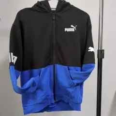 PUMA フルジップパーカー 150サイズ 黒/青