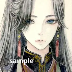 2625A　手描きイラスト　オリジナル　漢服男子