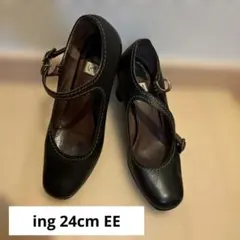 ing イング ストラップパンプス ブラック24cmEEのサムネイル