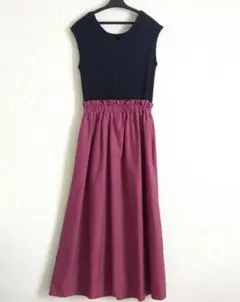 新品　ビーミングバイビームス　テレコフハクコンビワンピース