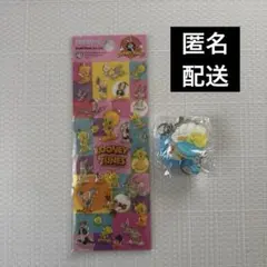 ルーニーテューンズ　プックリシール　トゥイーティー　リールキーチェーン