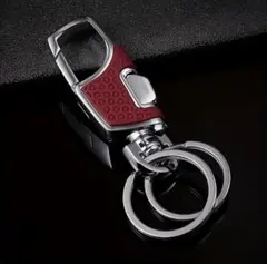 メンズ キーホルダー カラビナ キーリング ブラウン