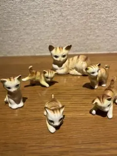 猫の陶器置物 6体セット