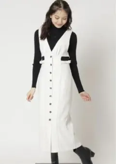 REDYAZEL レディアゼル ツィードデザインジャンスカ ホワイト ツイード