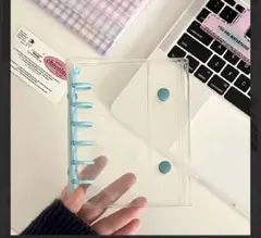 1201 シール帳 ブルー A7 バインダー1個＋トリフィル10枚セット　透明