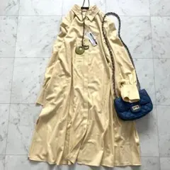 美品♪Lサイズ フォルテフォルテ ウエストリボン コットンワンピース