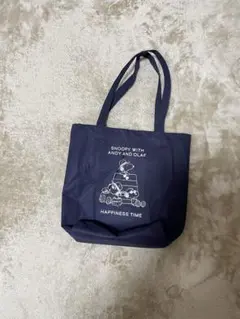 スヌーピー トートバッグ ネイビー PEANUTS 公式ライセンス 新品